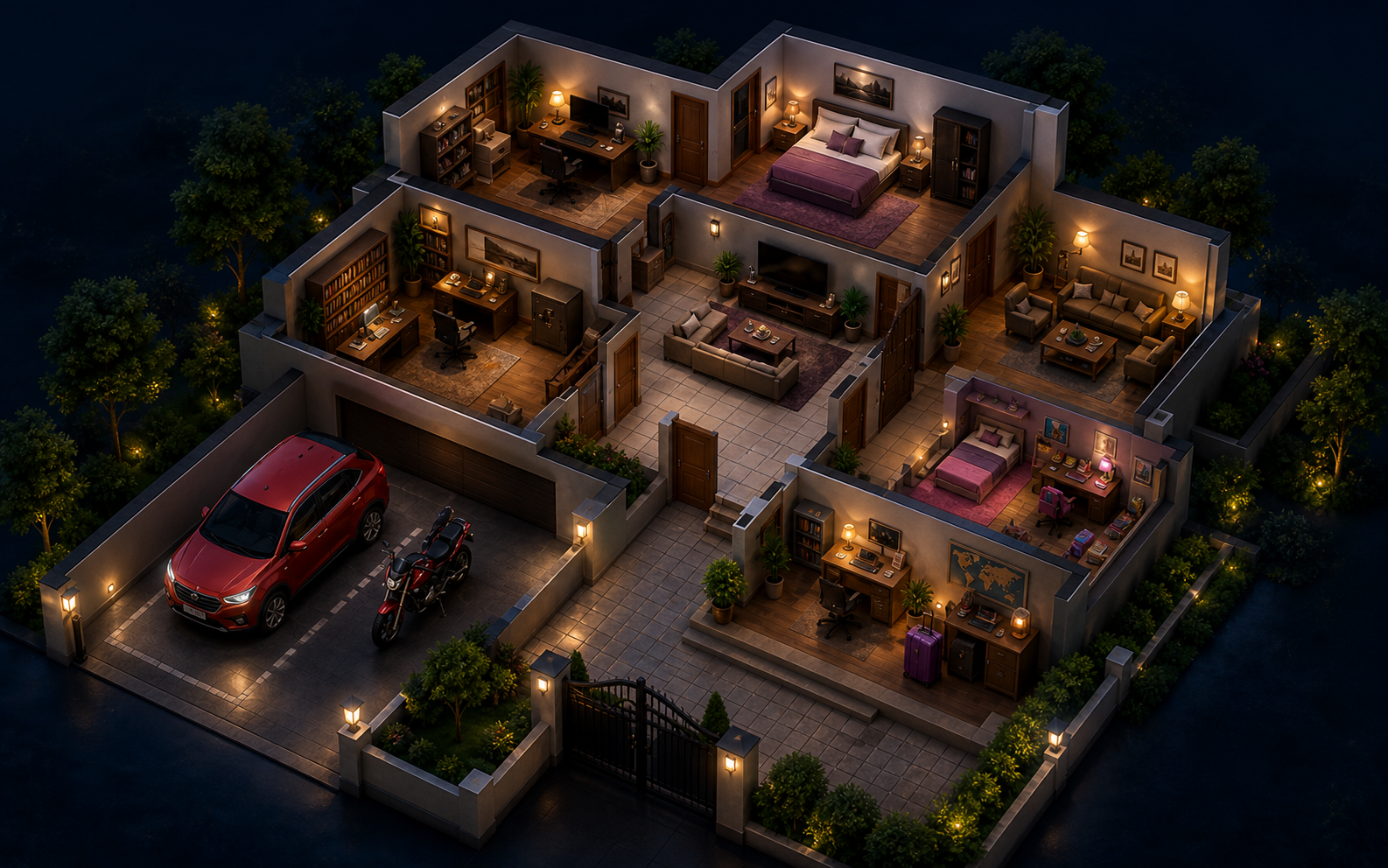 Isometric cutaway of the FinNest digital home